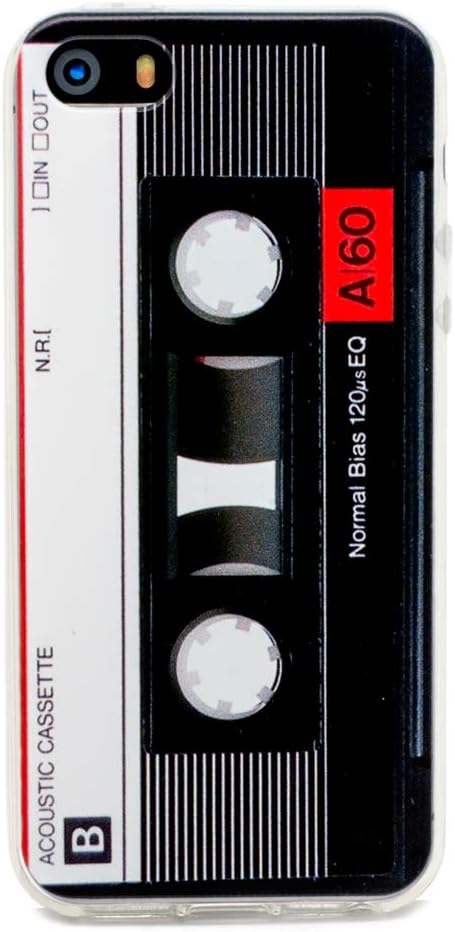 TNCY 80s Nostalgia Music Retro Cassette Tape Phone Case Slim Fit Heavy Duty Durable Bumper Soft Back Cover Compatible with iPhone SE 5S 5 (2016)