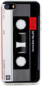 TNCY 80s Nostalgia Music Retro Cassette Tape Phone Case Slim Fit Heavy Duty Durable Bumper Soft Back Cover Compatible with iPhone SE 5S 5 (2016)