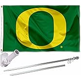 Oregon Green Flag with Pole and Bracket Mount Kit