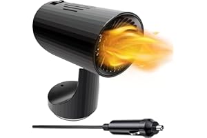 FIDENSIS 12V Protable Car Heater, 150W Windshield Defroster Defogger, Quick Heating, Compatible with All 12V Vehicles including Cars, Trucks, RVs, and Boats (L4.1"-W2.8"-H6.8")