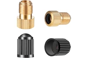 YUXIANLB Valve Adaptor Convert Presta to Schrader for Bikes, Inflate Tire Using Standard Bike Pumb or Air Compressor Presta Valve Cap (4 Pack)
