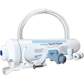 PureWater Filters Inline Water Filter Kit for Ice Makers, 1/4-Inch | Quick-connect fittings, 15 ft NSF water line, T-connector, reduces chlorine, taste &amp; odor, made in USA, 1-year filter
