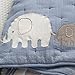Lambs & Ivy Elephant Tales 6-Piece Crib Bedding Set - Blue/Grey/Cream