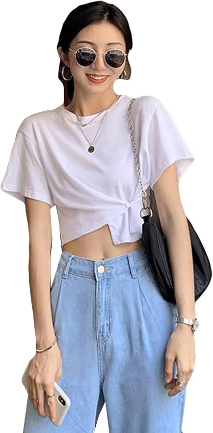 Alhylatシャツ レディース ショート丈 プルオーバー ミニtシャツ デザイン 個性 無地 ヘソ出し エレガント セクシー ファッション韓国 不規則 きれいめ Tシャツ カットソー 通販 Amazon Alhylatシャツ レディース ショート丈 プルオーバー ミニtシャツ デザイン 個性 無地 ヘソ出し エレガント セクシー ファッション韓国 不規則 きれいめ Tシャツ カットソー 通販 Amazon