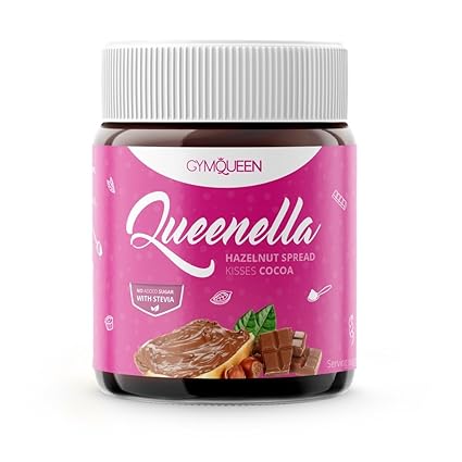 GymQueen Queenella - Protein Aufstrich/Nuss-Nougat Creme ohne Zuckerzusatz mit Süßungsmitteln | Feinste Haselnusscreme als Br