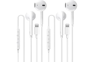 ACCZPRA 2 Pack-Apple Earbuds/iPhone Headphones/Lightning/Wired Earphones [Apple MFi Certified] Built-in Microphone & Volume Control Compatible with iPhone 14/13/12/11/8/Pro Max/X/7, Support All iOS System