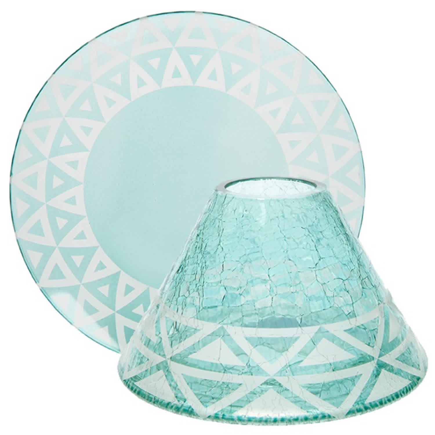 Yankee Candle Cote d'Azur Crackle Large Lamp Shade and Tray Holder Set