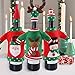 Funyear Christmas Wine Cover Sweater Ugly Wine Cover Santa, Reindeer And Snowman Red Wine Bottle Cover for Christmas and new year Party Decoration(3Pcs)