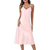 ETOSELL Silk Nightgown for Women Long Satin Sleep Slip Dress Silky Night Dress V Neck Chemise Nightie Soft Nightwear