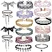 Tpocean 16Pcs Tatto Boho Black Lace Choker Gold Chain Red Colorful Tassels Velvet Necklaces Choker with Pendant Set Adjustable for Women Girls