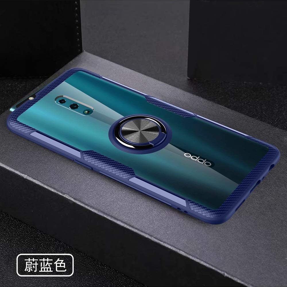 Meipa Time Tough Lucid PC Back TPU Bumper Crossbreed Armor Case with 360 Degree Rotating Holder for Oppo Reno 10x Zoom (6.6 inch) (Color : Blue)
