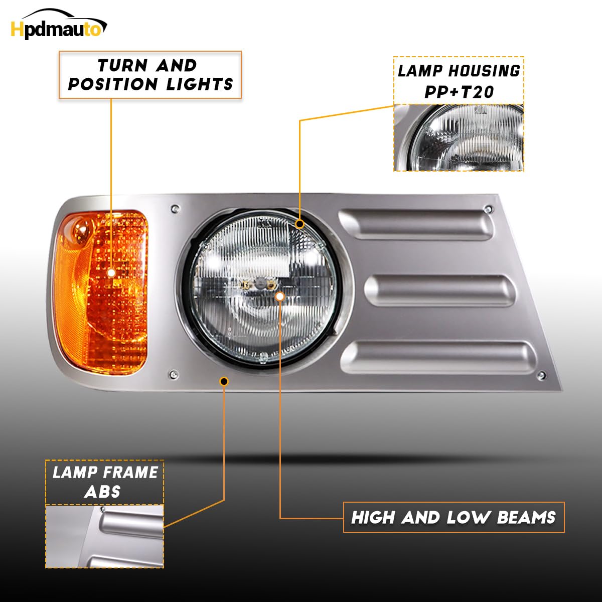 Condition photo showing New/Like New for hpdmauto headlights assembly fit for mack cv replacement right passenger side headlamp grey