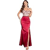 GZXHXLIFU Women's Luxury Sequined Off Shoulder Slim Fit Formal Party Evening Dress, with Segmented Beaded Evening Dress