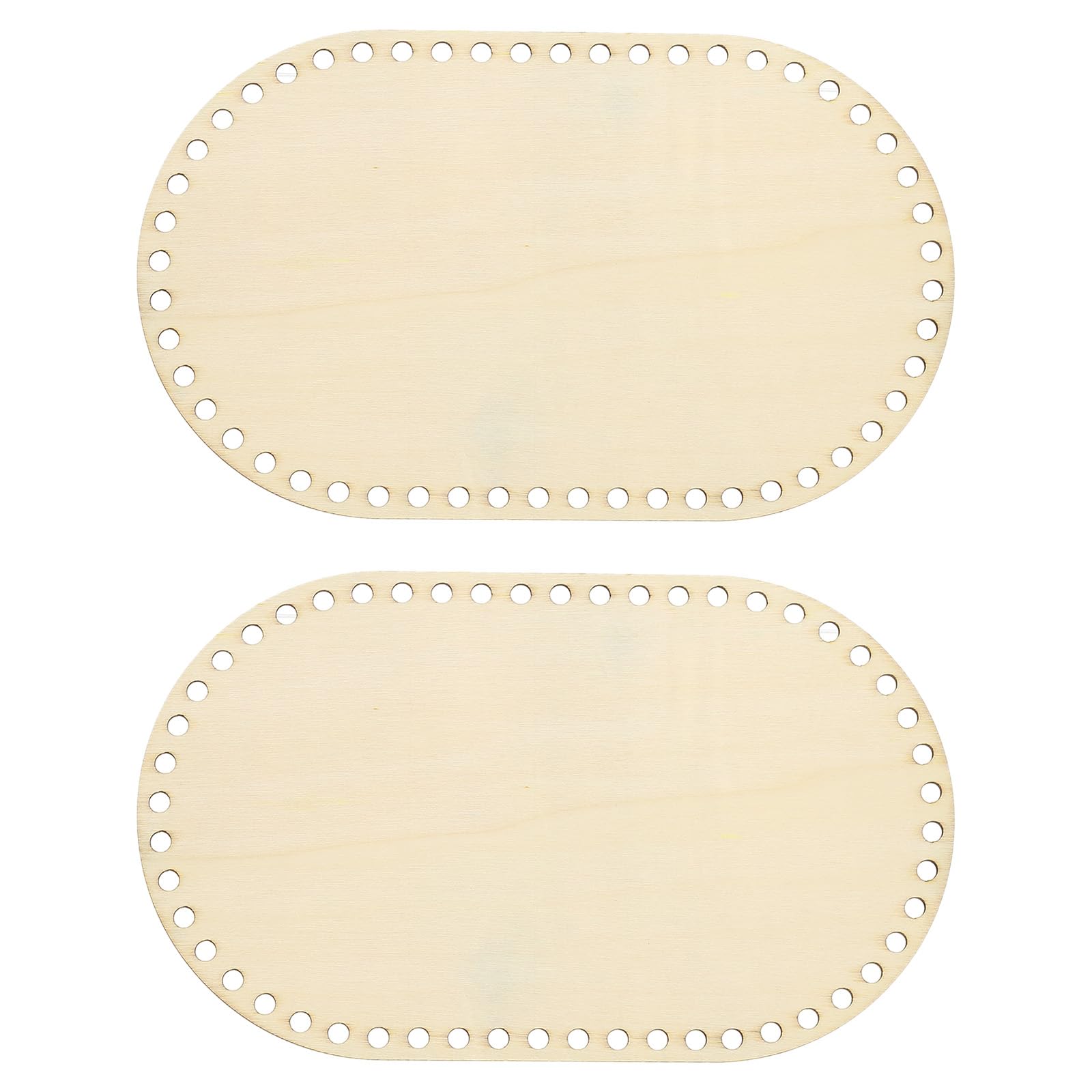 PATIKIL 10" x 6" Crochet Basket Bottom, 2Pcs Oval Blank Crochet Knitting Wooden Base for DIY Craft Weaving Basket Making Supplies Home Decoration