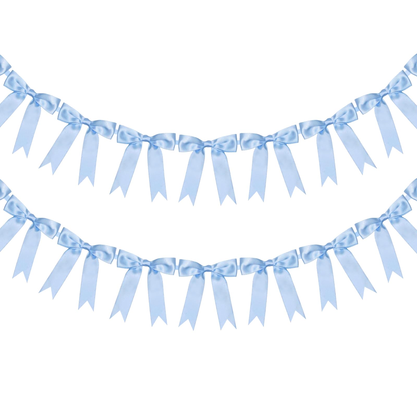 Photo 1 of 2 Pcs Blue Bow Garland Banner for Wedding Bachelorette Party Decorations Coquette Birthday Bow Decor Garlands for Baby Shower Bridal