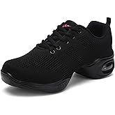 SECHRITE Womens Mens Jazz Dance Sneakers Lace Up Split Sole Dance Shoes
