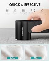 homeasy Fabric Shaver Portable Lint Remover 2 Speeds 6-Leaf Blades Black view 2