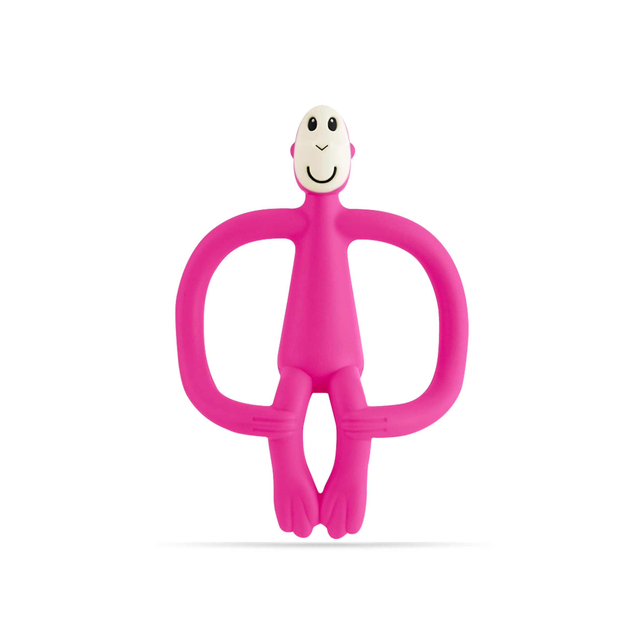 Matchstick Monkey, Original Teether & Gel Applicator, Antimicrobial Silicone Teething Toys for Baby, Easy to Grip, BPA Free, 3 Months Old+, 10.5 cm, Pink Monkey