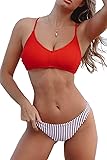 CUPSHE Women's Red White and Blue Strappy Cross Tie