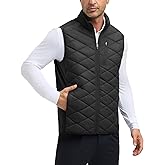 baleaf Men's Puffer Vest Outerwear Golf Sleeveless Jacket Winter Warm Lightweight Pockets Windproof