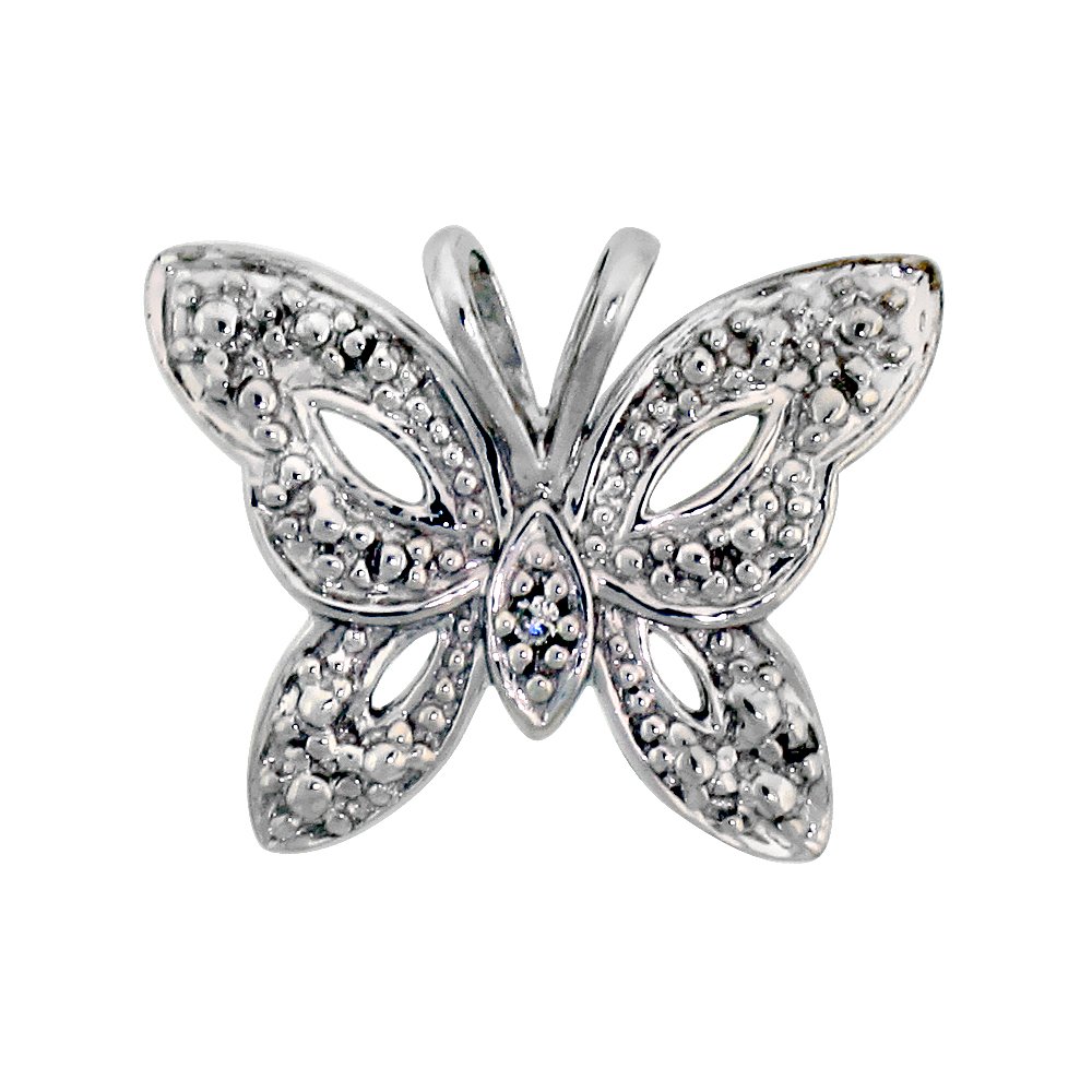 With 60 Off Discount Sterling Silver Diamond Butterfly Pendant Flawless Finish Nice Diamonds 1 2 Inch Clothing Best Prices And Freshest Styles Asbtubes Com