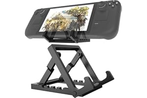 AJKTHGE （Upgraded）Stand Dock Compatible with Steam Deck, Switch / Oled / Lite, Logitech G Cloud, Five Angle Adjustable Non Slip desktop Stand Base for Stean Deck, and All Handheld Portable Gaming Console.