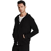 GreenMount Mens Cashmere Hoodie Cardigan with Double-way Zip Soft Warm Jogger Cardigan with Pocket for Men 37.5° Warm