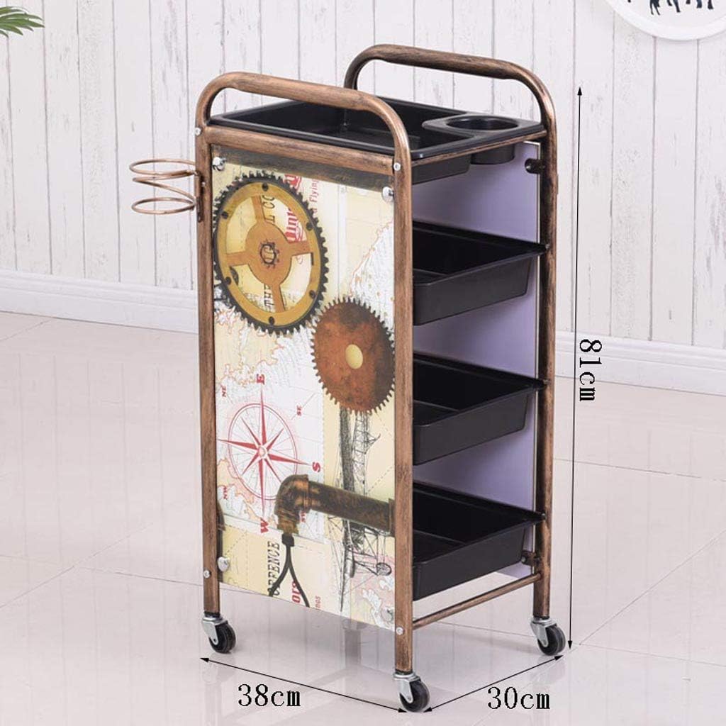 Retro Salon Beauty Trolley Hair Salon Accessories Utility Vehicle