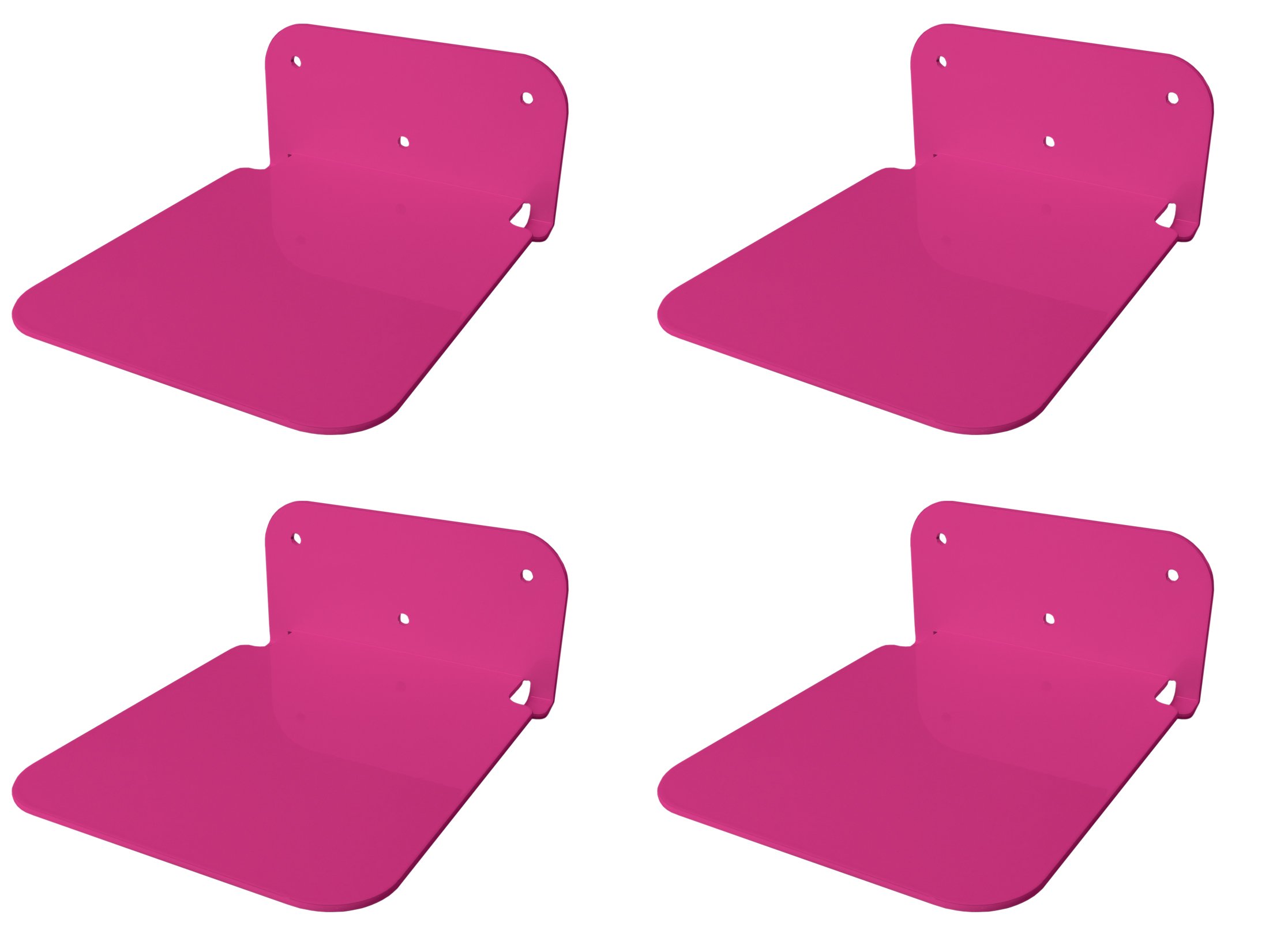 Galleksa Invisible Concealed Floating Metal Bookshelf Bookcase Wall Mounted Storage for Home Room Creative Decoration Book Display New Home Gift (4 - Pack, Pink)