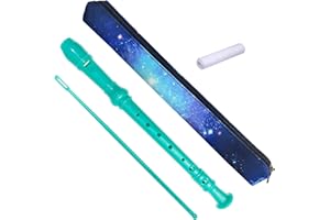 Auteey 8 Holes Soprano Recorder with Cleaning Rod and Bag, Professional German Style C Key Recorder for Kids Beginners Students(Green)