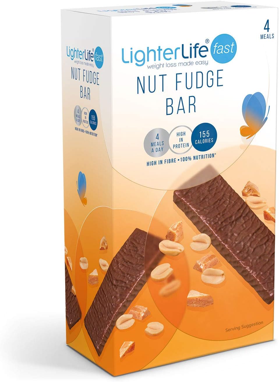 LighterLife Fast Nut Fudge Bar, Weight Loss Meal Replacement Bar, High