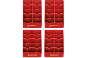 BarberMate 4 Pack Blade Rack Storage Tray - Holds 10 Clipper Blades (Red)