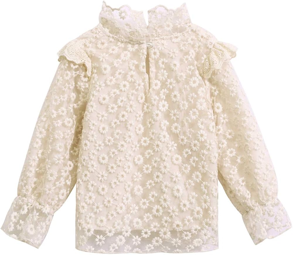 White Lace Blouses for Girls || Toddler Baby Tops Shirt for Little Girls: Clothing