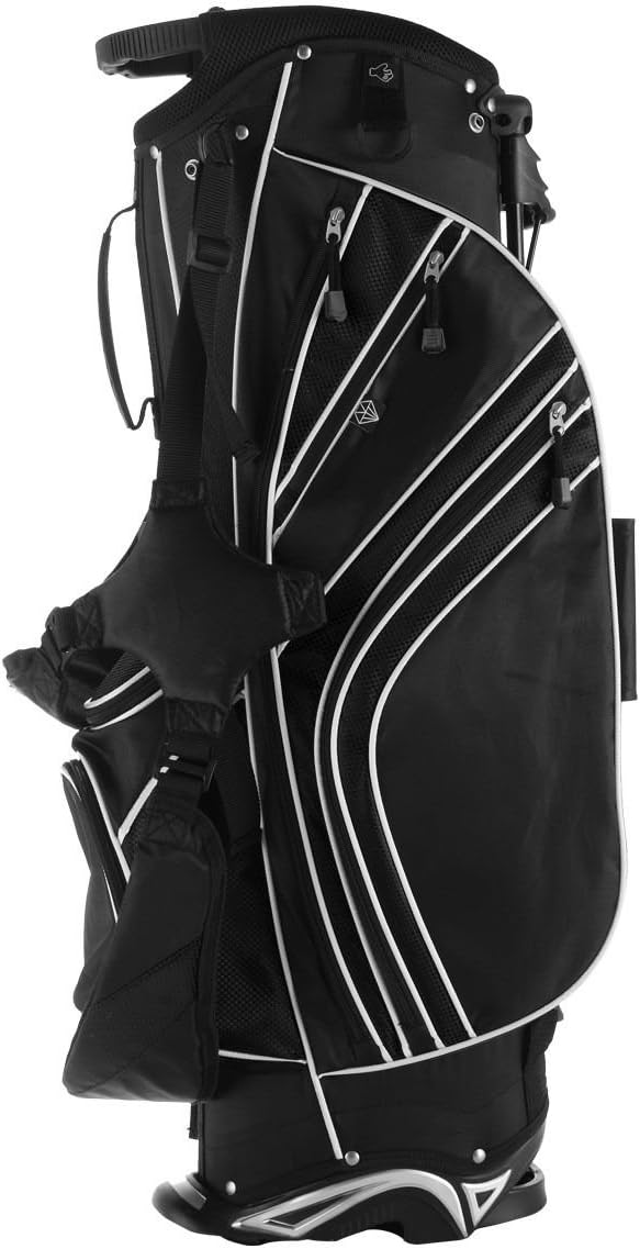Tangkula Golf Stand Bag w/6 Way Divider Carry Organizer Pockets Storage Golf Travel Bag(Black) : Sports & Outdoors
