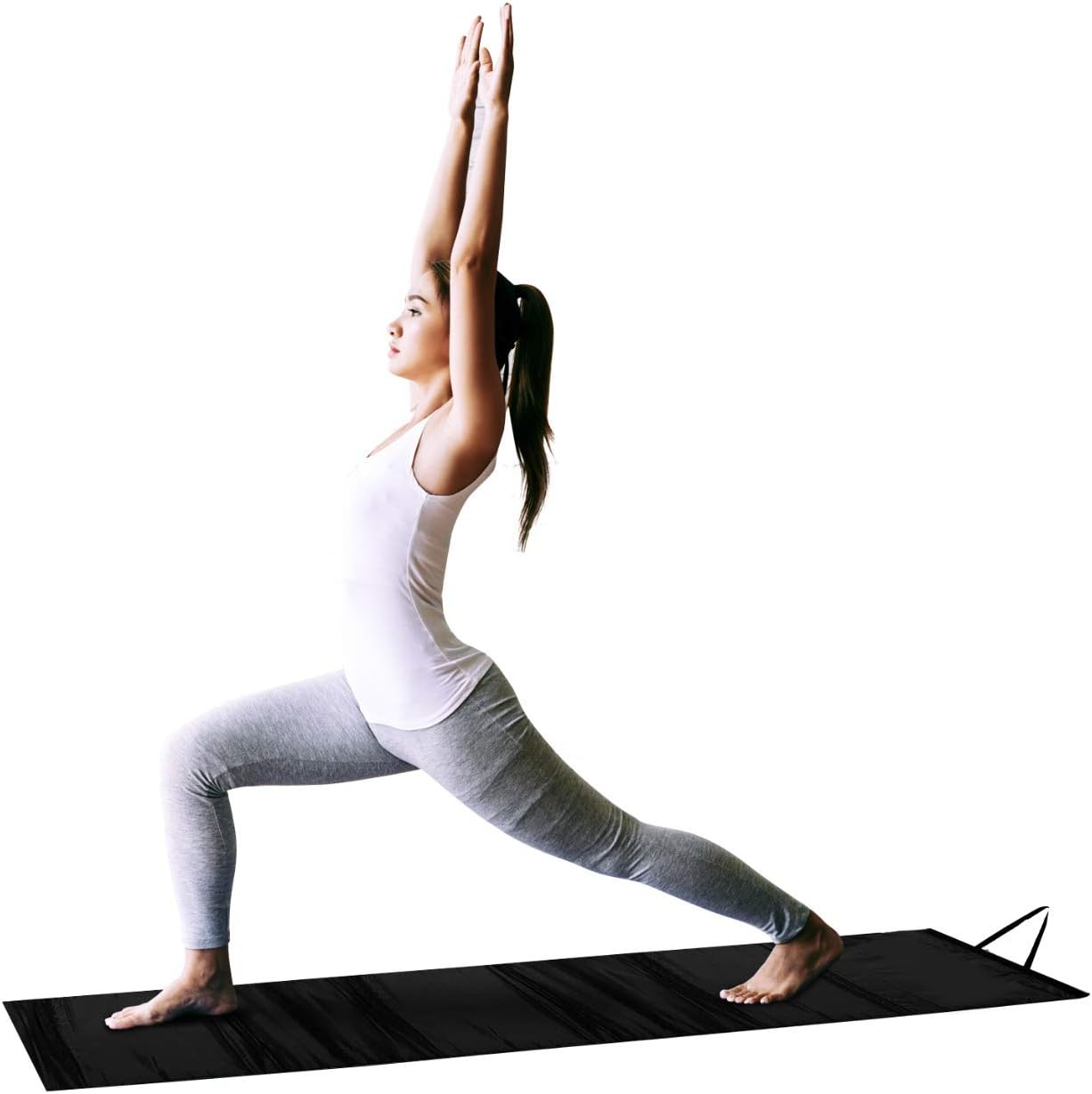Dissmi Foldable Odor Free Fitness Yoga Mat for Men and Women - Black