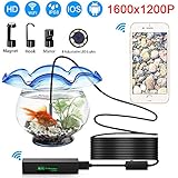 Tryace Wifi Endoscope Camera,Waterproof IP68 Borescope Inspection Camera With 8mm lens ,5M Cable And 2.0MP 1200P HD Wireless Endoscope Snake Camera For ISO and Android, iPhone, Samsung, Tablet(16.5FT)