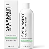 White Spearmint Oil Pulling Rinse, Cold-Pressed Coconut Mouthwash for Teeth Whitening, Powerful Organic Peppermint Oil Maintain Gum Health & Freshness Breath