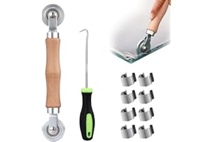 KABUDA 3 in 1 Screen Repair Tool Set, Screen Roller with Bearing & Removal Hook & 8 Pieces Screen Clips, for Install/Replace/Repair Door Window Screens