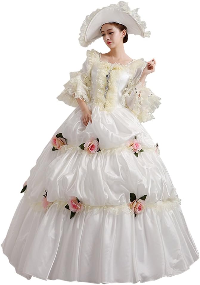 Atbeauty Gothic Victorian Dress Royal Costume Palace Masquerade Dress Set