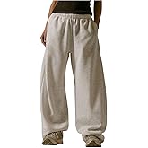 winkbay Women's Wide Leg Baggy Sweatpants Fall Casual Elastic Waist Loose Workout Gym Trousers with Pockets