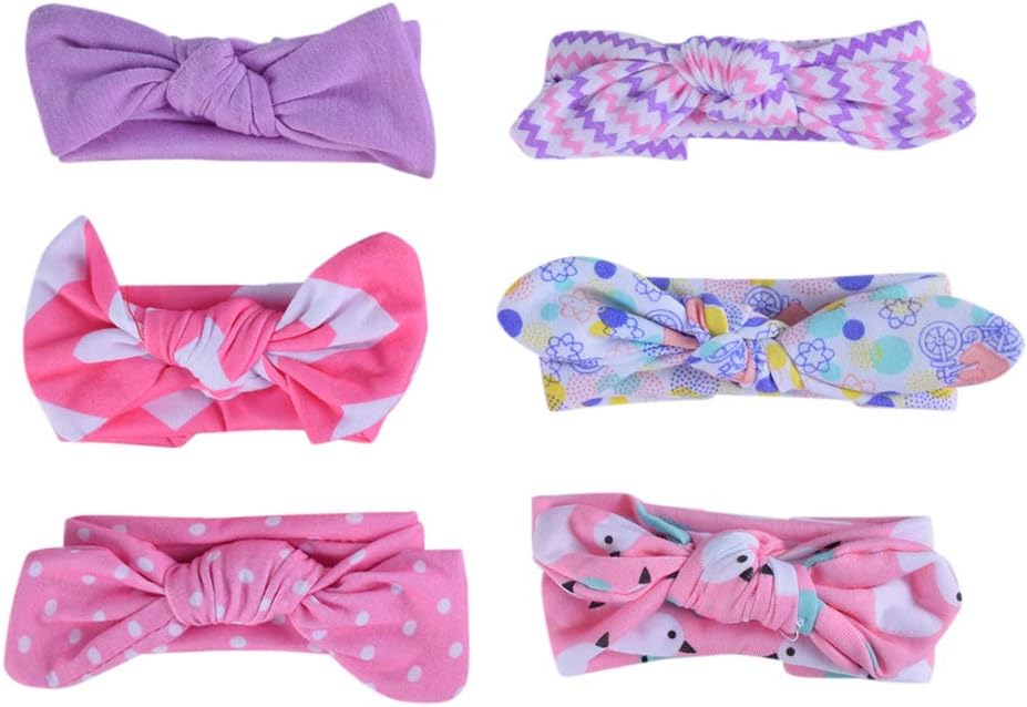 Ropa 6 Piezas Diademas Niñas con Nudo Diadema Turbante Elástico Venda