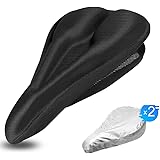 自転車 サドルカバー,coquimbo【最新 超肉厚な記憶スポン 滑り止め強化 低反発クッション サドルクッション お尻痛くない 衝撃吸収 防塵・防水カバー2つ付け (ブラック)
