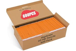 HAPIKALOR 600 Pack Sharpened #2 HB Pencils with Erasers, Bulk Pack Graphite Pencils for School Classroom Teacher Supplies, Writing, Drawing and Sketching, Gifts for Kids Party Favors