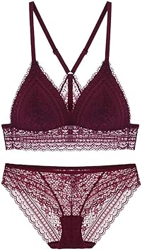 Conjunto De Sujetador Bralette De Encaje Completo Conjuntos De Ropa Interior De Espalda De Belleza Conjuntos De Sujetadores Transparentes Lencería Para Dormir Deep-V Íntima Red B 38: Amazon.es: Salud y cuidado personal