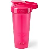 PerfectShaker ACTIV Protein Shaker Bottle 28oz | Leak-Proof, BPA-Free, Shatter-Resistant | ActionRod Mixing Technology for Smooth Blends | Gym, Fitness &amp; Sports Mixer Shaker (LUMINOUS PINK, 28 Oz)