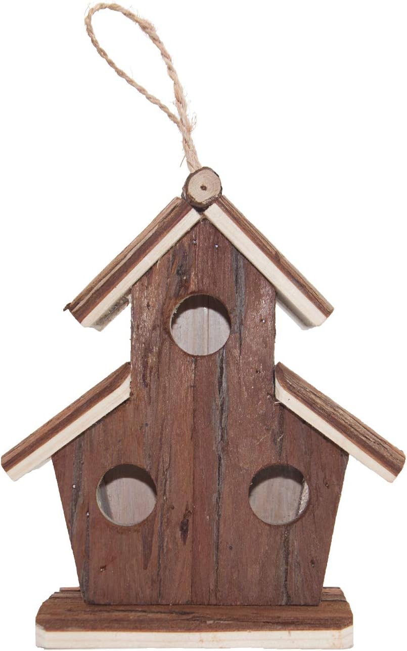 Flying Spoon Wooden Bird Houses, Handmade Hanging Birdhouse for Indoor & Outdoors Decor Garden Patio Decorative for Bluebirds, Wrens & Chickadees (3 Holes) : Garden & Outdoor