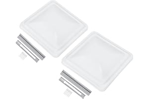 HECASA 2Pcs 14" RV Roof Vent Cover Compatible with Ventline Previous to 2008 and Elixir Vents Starting 1994 PP Vent Lid Polycarbonate White
