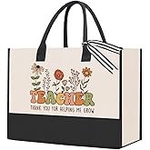 AASRR Teacher Appreciation Gifts Teacher Gifts Teacher Christmas Gifts Teacher Thank You for Helping Me Grow Gifts End of Year Yeacher Gifts Teacher Retirement Gifts Tote Bag