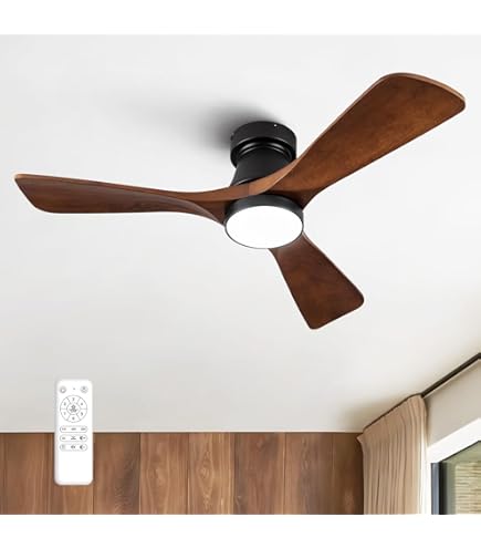 XBIBI 42 Inch Low Profile Ceiling Fan with Light and Remote
