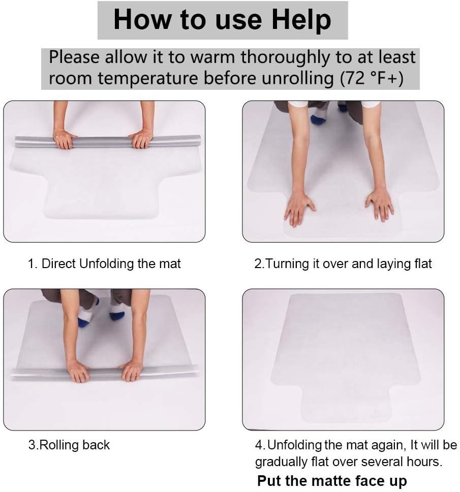 AiBOB Office Chair mat for Hardwood Floor, 36 x 48 inches, Easy Glide for Chairs, Flat Without Curling, Floor Mats for Computer Desk: Kitchen & Dining